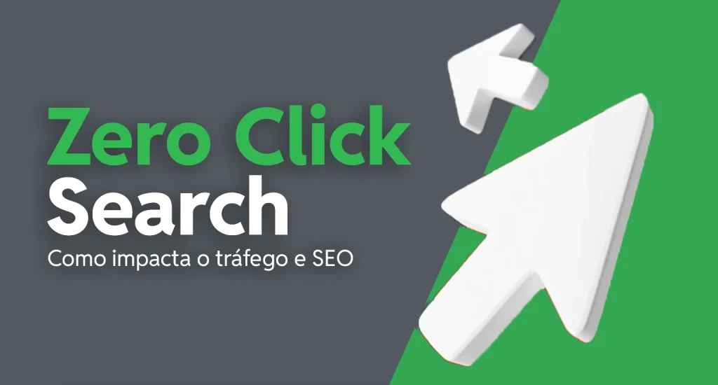Imagem de apresentação sobre o que é click zero search e como essa estratégia impacta o tráfego e SEO de um site, com destaque para o conceito de zero cliques.