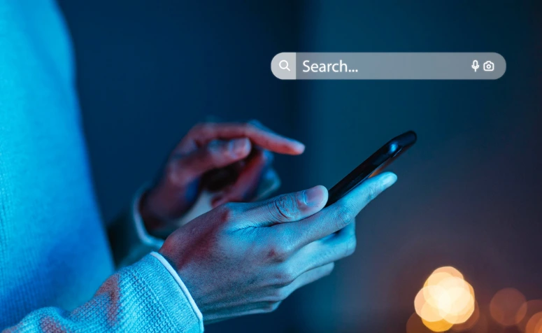 A imagem simboliza a busca por informações no Google AI Mode em ambientes digitais e a mudança na experiência de pesquisa.